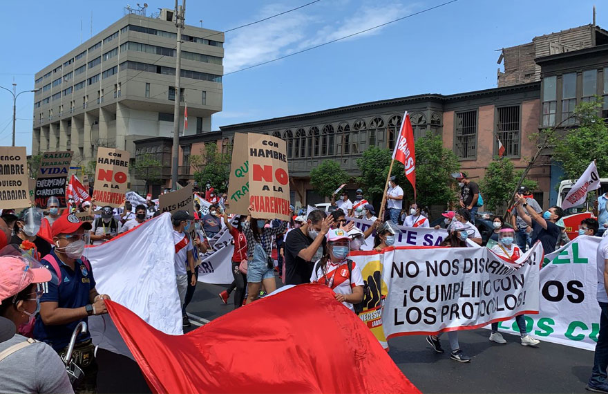 Perú: Más de 3000 personas salieron a las calles para reclamar por la reapertura de los casinos y salas de tragamonedas