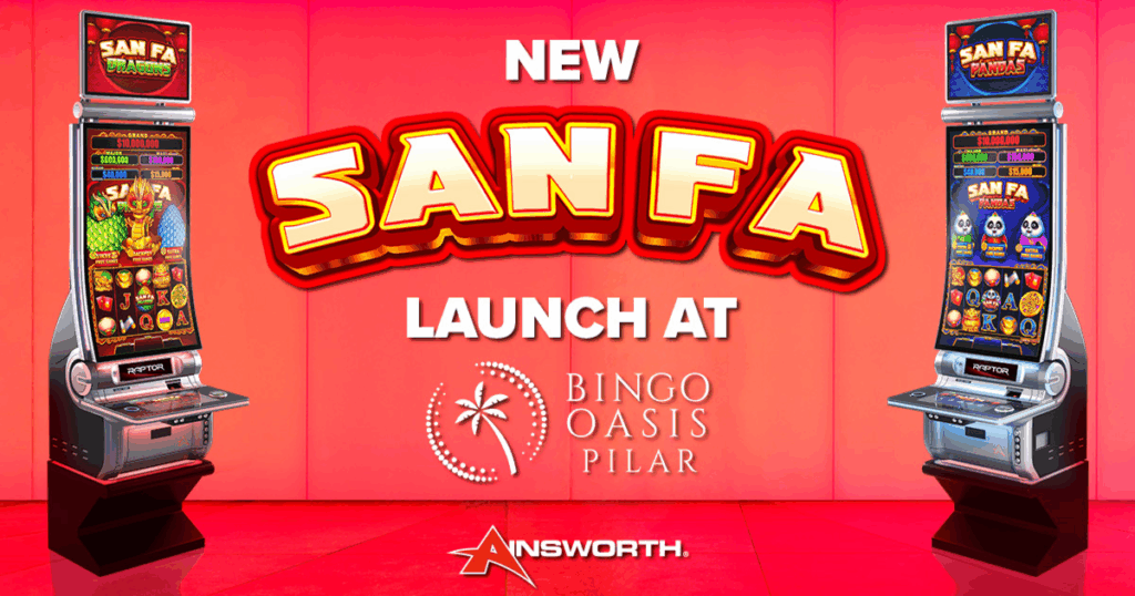 Ainsworth lanza con éxito sus gabinetes RAPTOR junto a la familia SAN FA en Casino Bingo Oasis Pilar